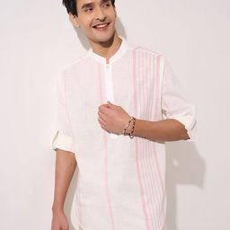 indus route by Pantaloons Men Striped Thread Work Pathani Kurta-picture-35