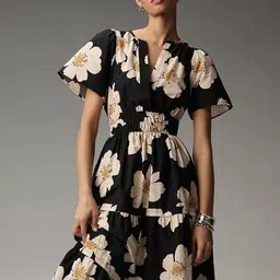The Roadster Lifestyle Co Printed A-Line Midi Dress image 3