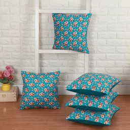 WISE HOME Multicoloured Set of 5 Velvet Square Cushion Covers-picture-17