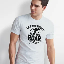 Seekbuylove Men's Typography Printed Round Neck Short Sleeve T-shirt image 2