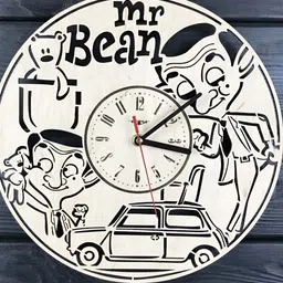 QEZNEF Beige & Black Analogue Round Contemporary Wooden Wall Clock-picture-38