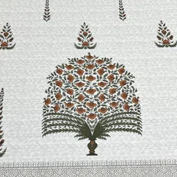 Pure Decor White & Grey Ethnic Motifs 400 TC King Bedsheet with 2 Pillow Covers image 4