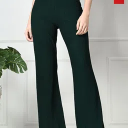 Brainbees Women Pack Of 2 Smart Bootcut High-Rise Easy Wash Trousers-image-38