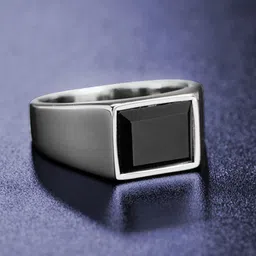Peora Men Sliver-Plated Stainless Steel Stone Studded Ring-picture-51