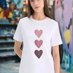 LAUREN ADAMS Women Graphic Printed Round Neck Pure Cotton T-shirt-image-28