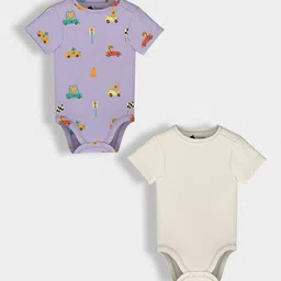 Orange Sugar Infants Pack Of 2 Printed Cotton Bodysuits-picture-17
