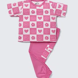 Nite Flite Girls Pure Cotton Printed Night suit-picture-4
