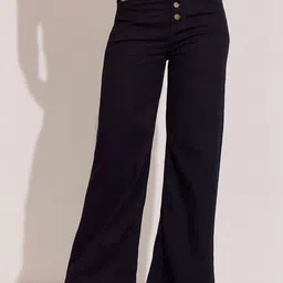 DOLCE CRUDO Women Wide Leg High-Rise Heavy Fade Stretchable Jeans-image-66