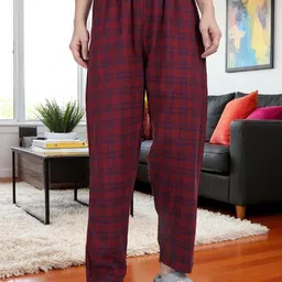 Kryptic Women Checked Pure Cotton Mid-Rise Lounge Pant-picture-13