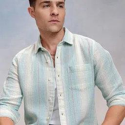 Locomotive Premium Men Waffle Dobby Cuban Collar Relaxed Shirt-picture-20