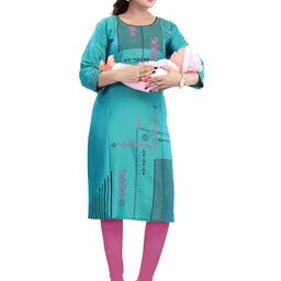 B2F Manufacturing & Designing Kurti Women Geometric Printed Maternity Straight Kurta-picture-36