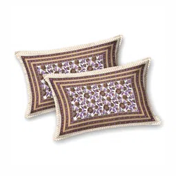 CLOTHOLOGY White & Peach-Coloured Floral 180 TC King Bedsheet with 2 Pillow Covers image 4