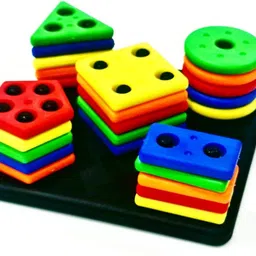 arizon Square Geometric Board:Stacking Block Game for Kids,Shape Sorter Toys For Kids image 2