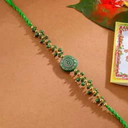Sangria Artificial Beaded Round Shape Thread Rakhi-picture-18
