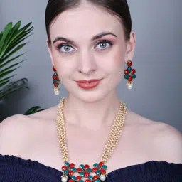 Dhivara Copper-Plated Kundan Stone-Studded Jewellery Set-picture-17