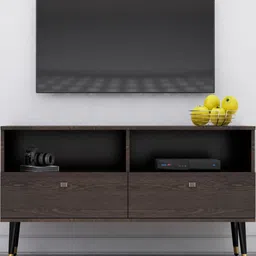 HEXA RED Brown Wall Mounted Wood TV Entertainment Unit-picture-24