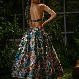 Payal & Zinal Embellished Mirror Work Batik Ready to Wear Lehenga image 3