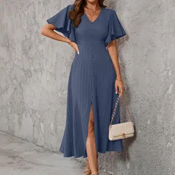 Sugathari Flutter Sleeve A-Line Midi Dress-picture-29