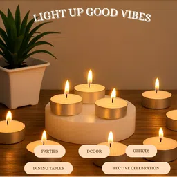 Ascension White 50 Pieces Wax Diwali Decor Tea Light Candles image 5