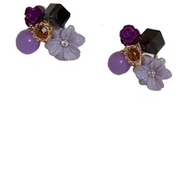 PolluxCraft Korean Gold-Plated Artificial Stones Studded Contemporary Studs image 5
