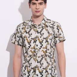 Being Human Men Classic Slim Fit Opaque Printed Casual Shirt-image-73