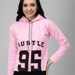 Funday Fashion Women Typography Printed Hooded Sweatshirt-image-55
