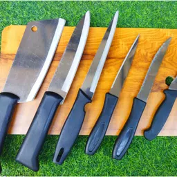 r k enterprise Knife set SS with Chopping Board Knife set 6 and Chopping/cutting board wooden Wooden Cutting Mat-picture-33