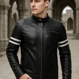 Devoted Mandarin Collar Long Sleeves Leather Jacket-picture-23