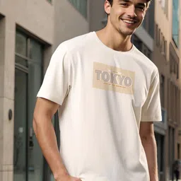 ADRO Typography Printed Round Neck Cotton T-shirt image 4