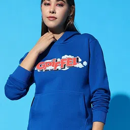 GRIFFEL Women Printed Hooded Pullover Sweatshirt-picture-19