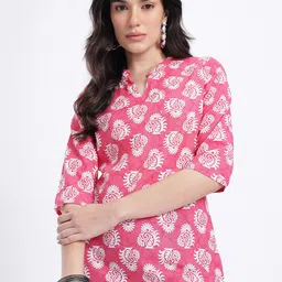 Anouk Rustic Mandarin Collar Paisley Print Straight Kurta image 3