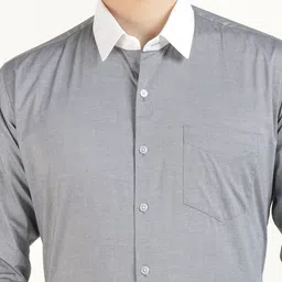 Hancock Men Solid Oxford Weave French Cuff Pure Cotton Slim Fit Formal Shirt image 4