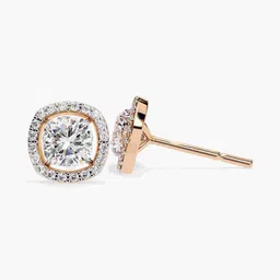 VALANOVA 925 Sterling Silver Plated Rose Gold Diamond Earrings-1.68 gm image 5