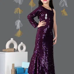 BAESD Embellished One Shoulder Velvet Maxi Dress image 3