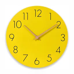 QEZNEF Yellow Solid Geometric Traditional Wall Clock-picture-14