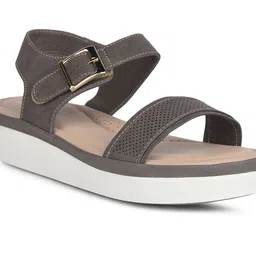 Bata comfit Textured Flatform Sandals with Buckles image 5