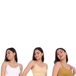 US FASHION Pack Of 3 Women Full Coverage Lightly Padded Cami Sports Bras-picture-30