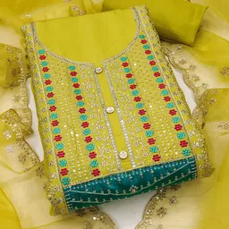 KALINI Embroidered Pure Cotton Unstitched Dress Material-picture-34