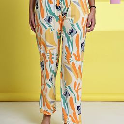 ETC Women Pack Of 2 Printed Cotton Mid-Rise Cotton Lounge Pants-picture-3