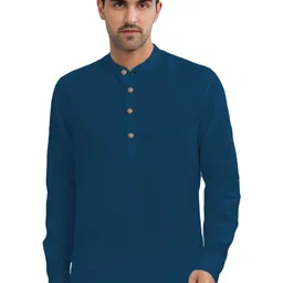 APEKTRA Mandarin Collar Roll Up Sleeves Kurta-picture-26