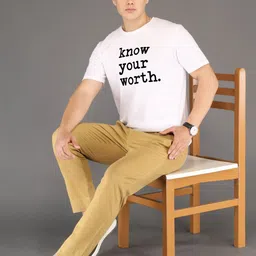 BRAWNY BATTLER Typography Printed Round Neck Cotton T-shirt image 4