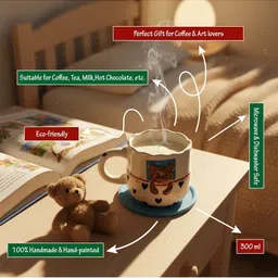 The Decor Lane Multicoloured Handcrafted Printed Ceramic Glossy Mugs Set of Cups and Mugs image 2