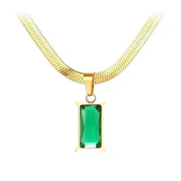 HOUSEOFTRENDZZ Women Stainless Steel Gold-Plated Pendant with Chain-image-20