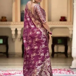 LALITATEX Ethnic Motifs Zari Art Silk Handloom Banarasi Saree image 2