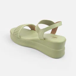 Mochi Women Textured Wedge Sandal Heels image 2