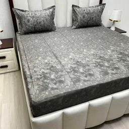 Pure Decor Royal Majestic Brown Printed Cotton 600 TC King Bedsheet Set 2.74m x 2.74m-picture-15