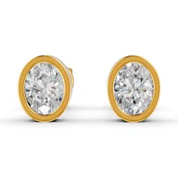 Forever Jewels Women Moissanite Gold Plated Prong Stud Earrings-picture-35