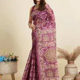 SHANVIKA Ethnic Motifs Printed Pure Cotton Saree image 5