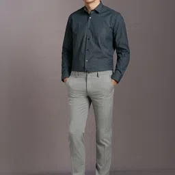 Louis Philippe Textured Spread Collar Formal Shirt image 3