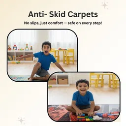 Athom Living Multicoloured Cartoon Characters Anti-Skid Nylon Carpet image 2